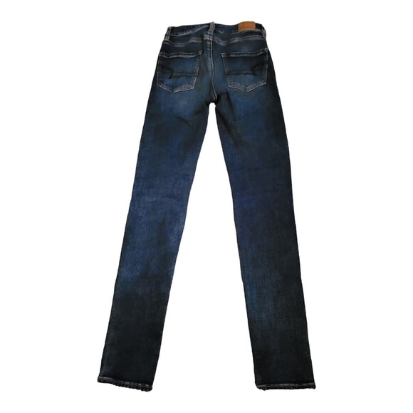 American Eagle Next Level Stretch Super Hi Rise Jegging Dark Wash Women's Size 0 - Picture 2 of 7